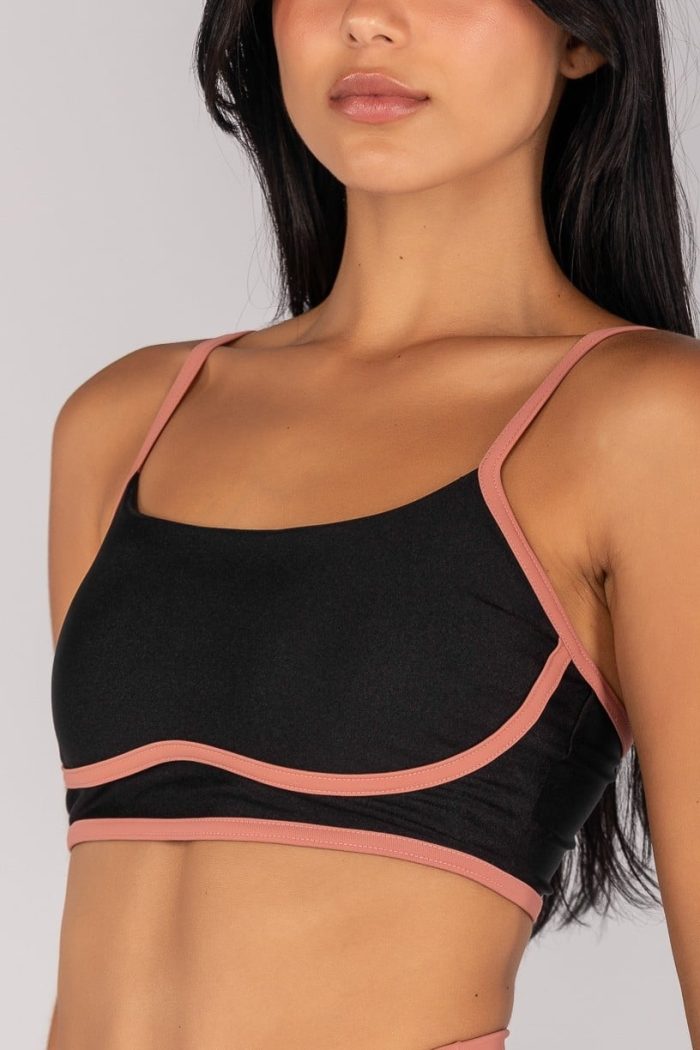 Top Metalizado con Tirantes (Negro / Terracota) - Imagen 1